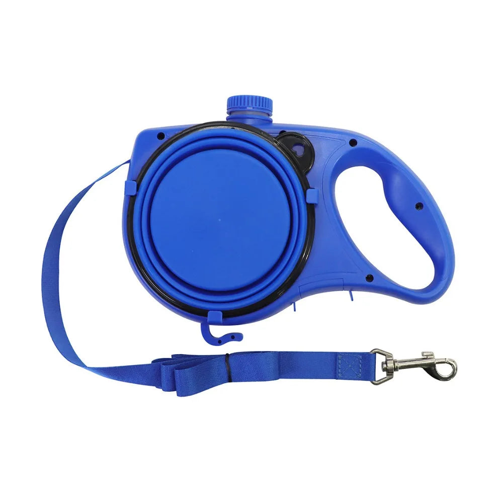 Introducing the Ultimate Detachable Retractable Dog Leash with Built-in Water Bottle and Bowl – Perfect for Outdoor Adventures!