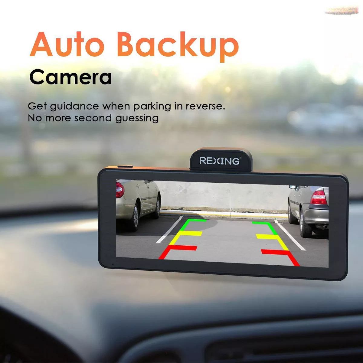 Rexing Wireless Apple Carplay & Android Auto Display with 4K Dash Cam: Vehicle Electronics Accessory
