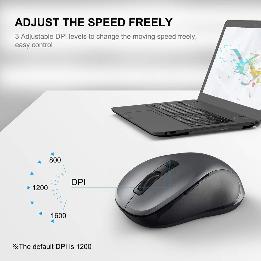 Wireless Computer Mouse 6 Button USB Receiver For PC Laptop