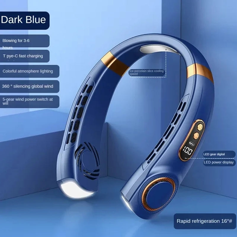 Portable Neck Fan with 5 Speed USB Rechargeable Battery