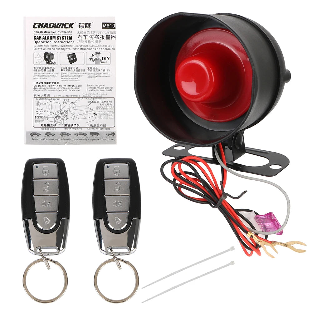 12V M8115 Car Alarm System Vehicle Burglar Security Protection Remote Control Smart Controller Dirt Bike Motorcycle Electronics