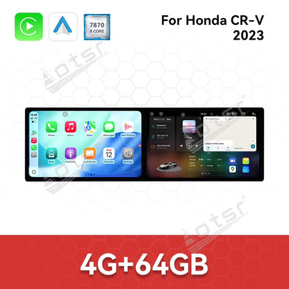 Dual 10.1 Inch Screen Car Radio for Honda CRV 2023 Android 15 Multimedia Player GPS Navigation Auto DSP Stereo Host