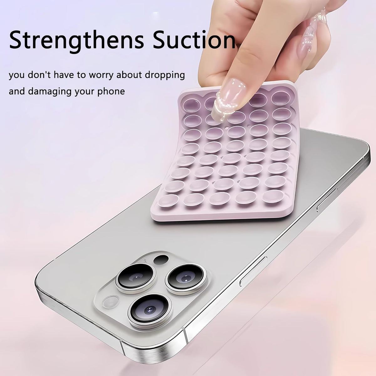 Double Sided Silicone Suction Phone Mount for Hands Free
