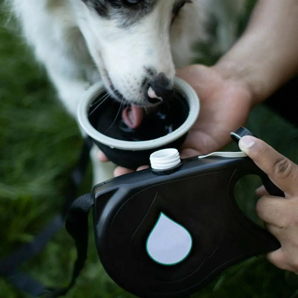 Introducing the Ultimate Detachable Retractable Dog Leash with Built-in Water Bottle and Bowl – Perfect for Outdoor Adventures!