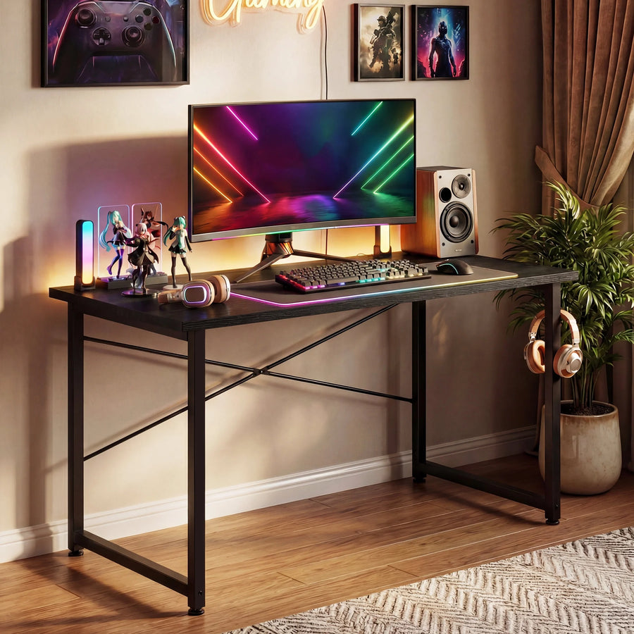 48 Inch Computer Desk Home Office Study Desk with Headphone Hook