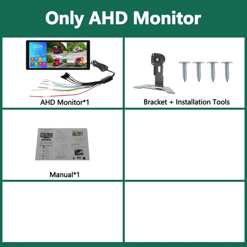 10.36 Inch 4 Channels Vehicle DVR Recorder System 1080P AHD Backup Cameras MP5 Bluetooth FM Touch Monitor for Truck Bus Trailer