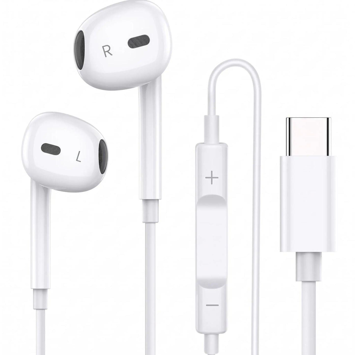 Wired Earphones, Music Earbuds, Portable Wired Earplugs with Microphone and Volume Contro, Universalin-Ear Headphones for Type C Devices and Android