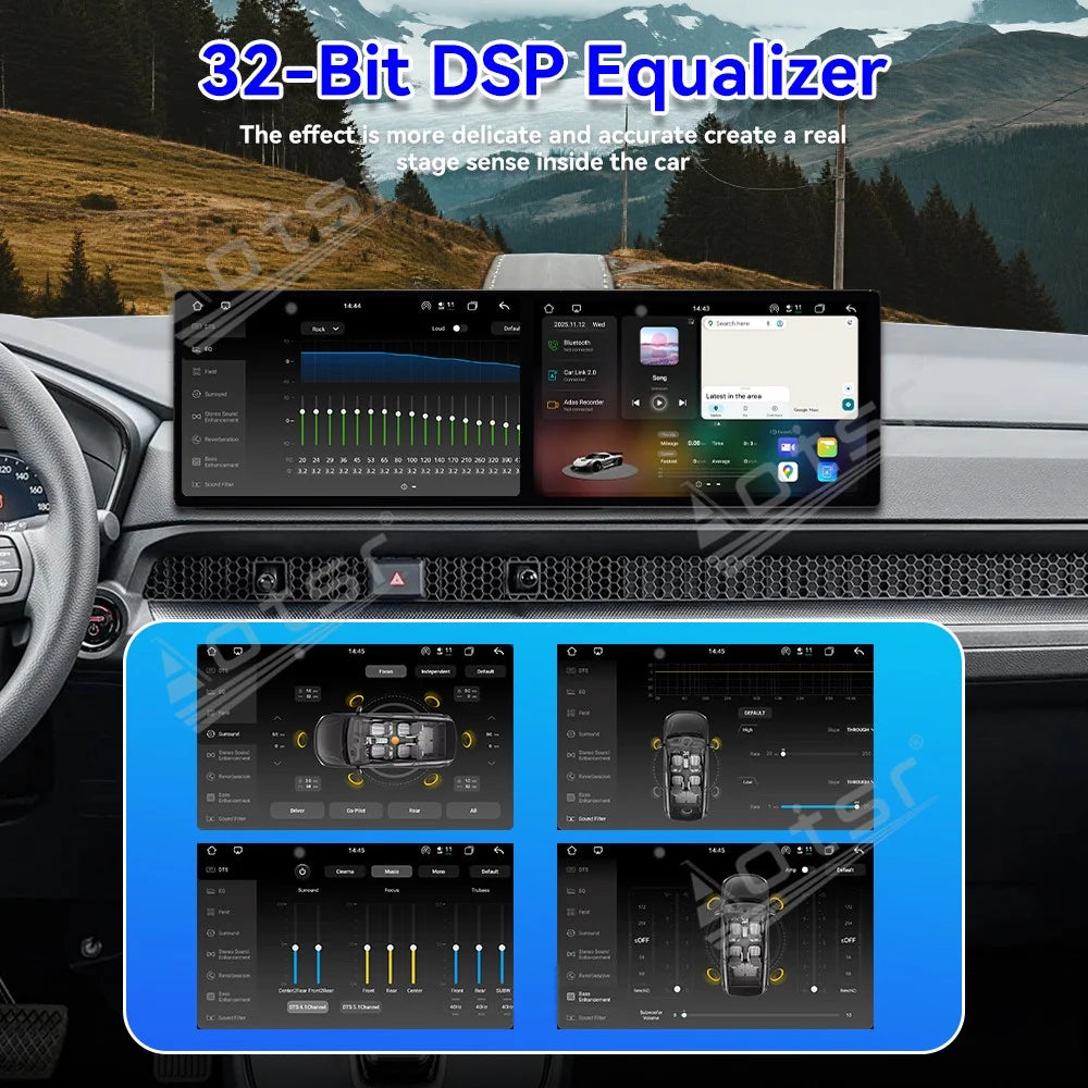 Dual 10.1 Inch Screen Car Radio for Honda CRV 2023 Android 15 Multimedia Player GPS Navigation Auto DSP Stereo Host