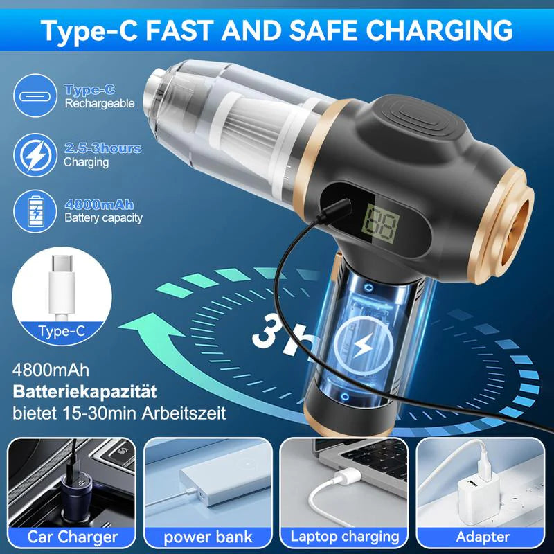6 in 1 Portable Handheld Vacuum Cleaner With Display