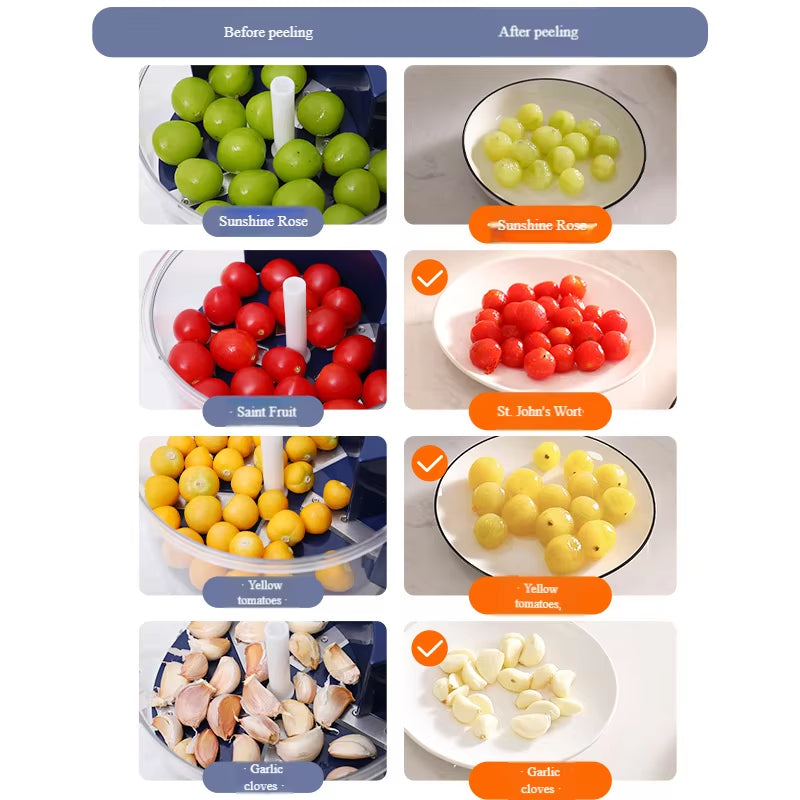 Effortlessly Peel Fruits with Our Electric Grape and Plum Peeling Machine - The Perfect Mini Food Processor for Your Kitchen!
