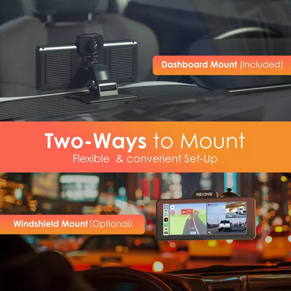 Rexing Wireless Apple Carplay & Android Auto Display with 4K Dash Cam: Vehicle Electronics Accessory