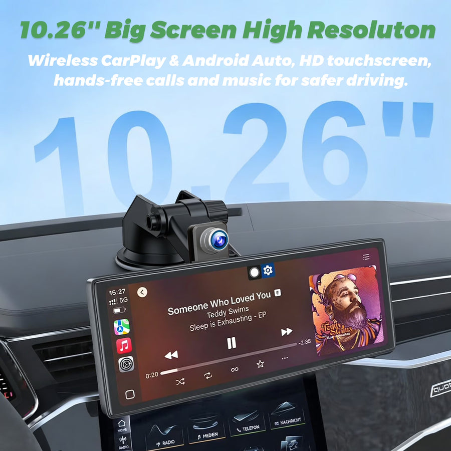 10.26 Inch Wireless CarPlay Screen with Backup Camera