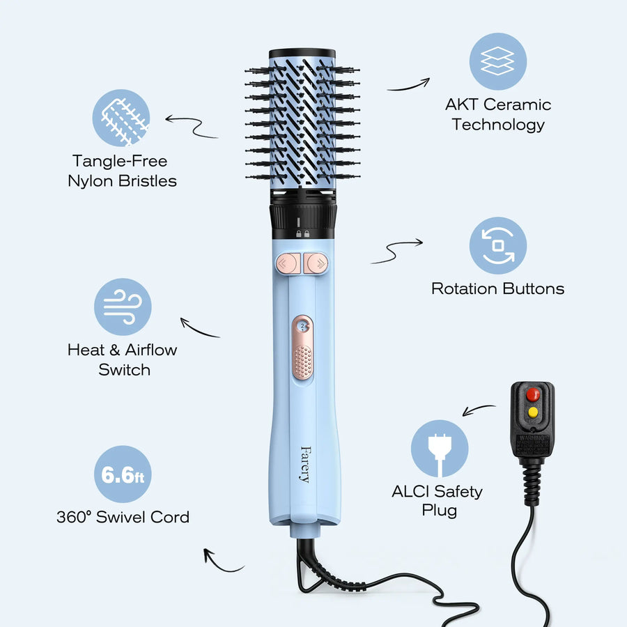1000W Rotating Hot Air Brush Styler With Diffuser Set