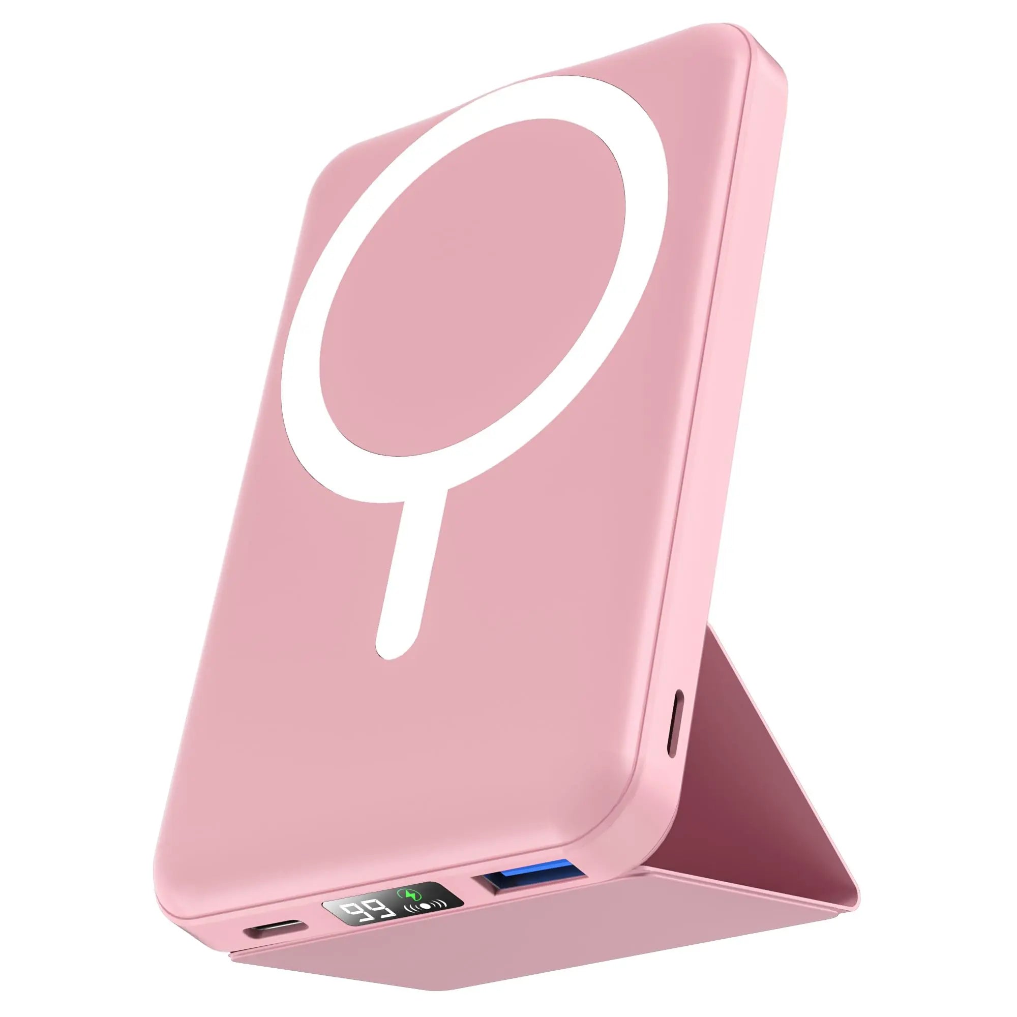 10,000Mah Magnetic Wireless Power Bank with LED Display | 22.5W Fast Charging Magsafe Battery Pack with Stand | Compatible with Iphone 17/16/15/14/13/12 Series | Portable Charger Foldable Lithium Ion Travel Essential Usb Type