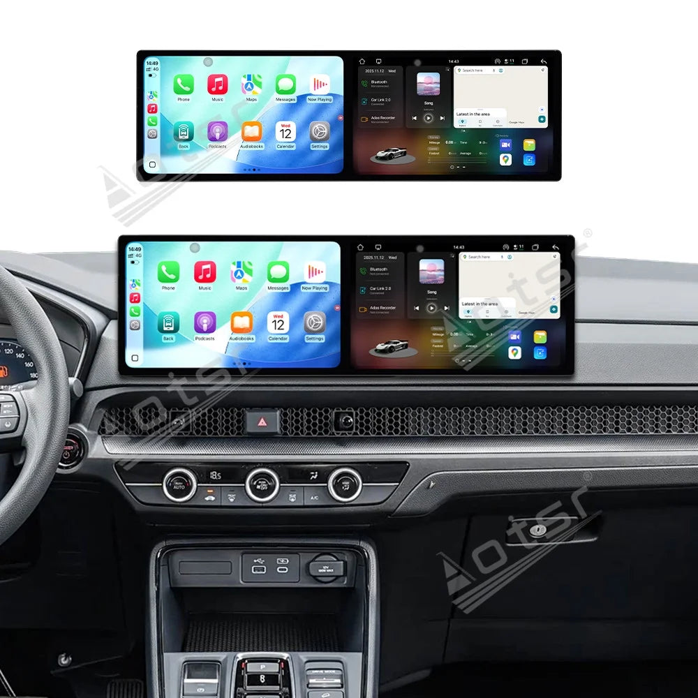 Dual 10.1 Inch Screen Car Radio for Honda CRV 2023 Android 15 Multimedia Player GPS Navigation Auto DSP Stereo Host