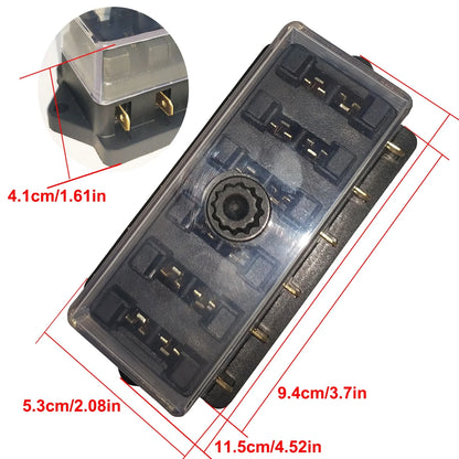 Universal Blade Fuse Box 6 Way Waterproof Fuse Holder Block for Car Bus Boat SUV