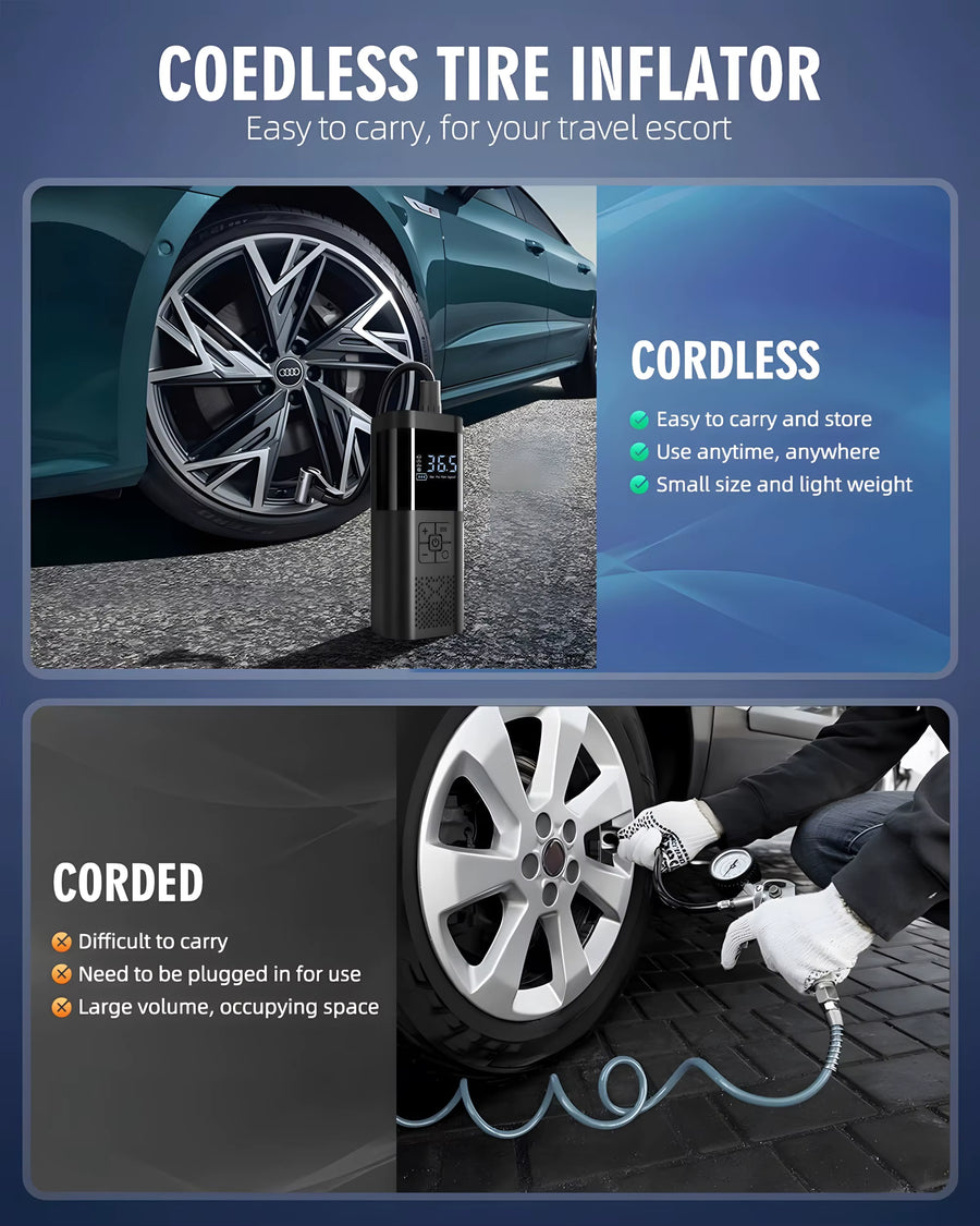 150PSI Cordless Tire Inflator Pump With Digital Gauge