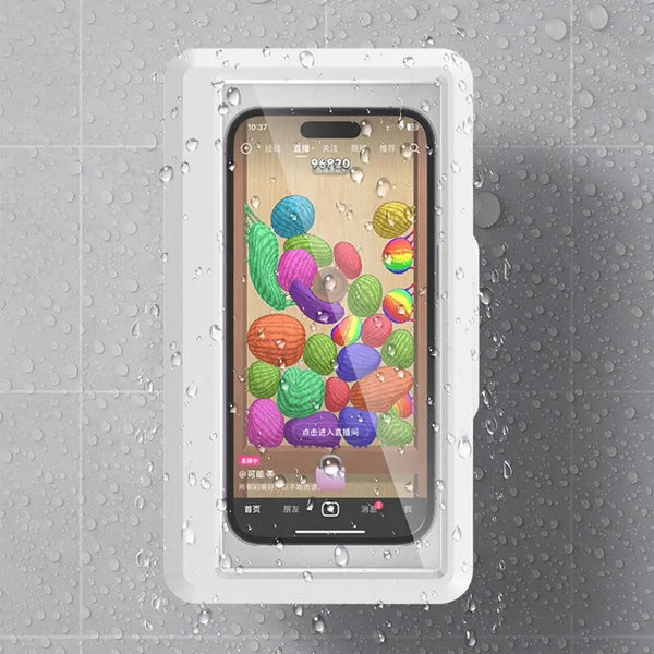 Waterproof Shower Phone Holder Strong Suction Mount Fits