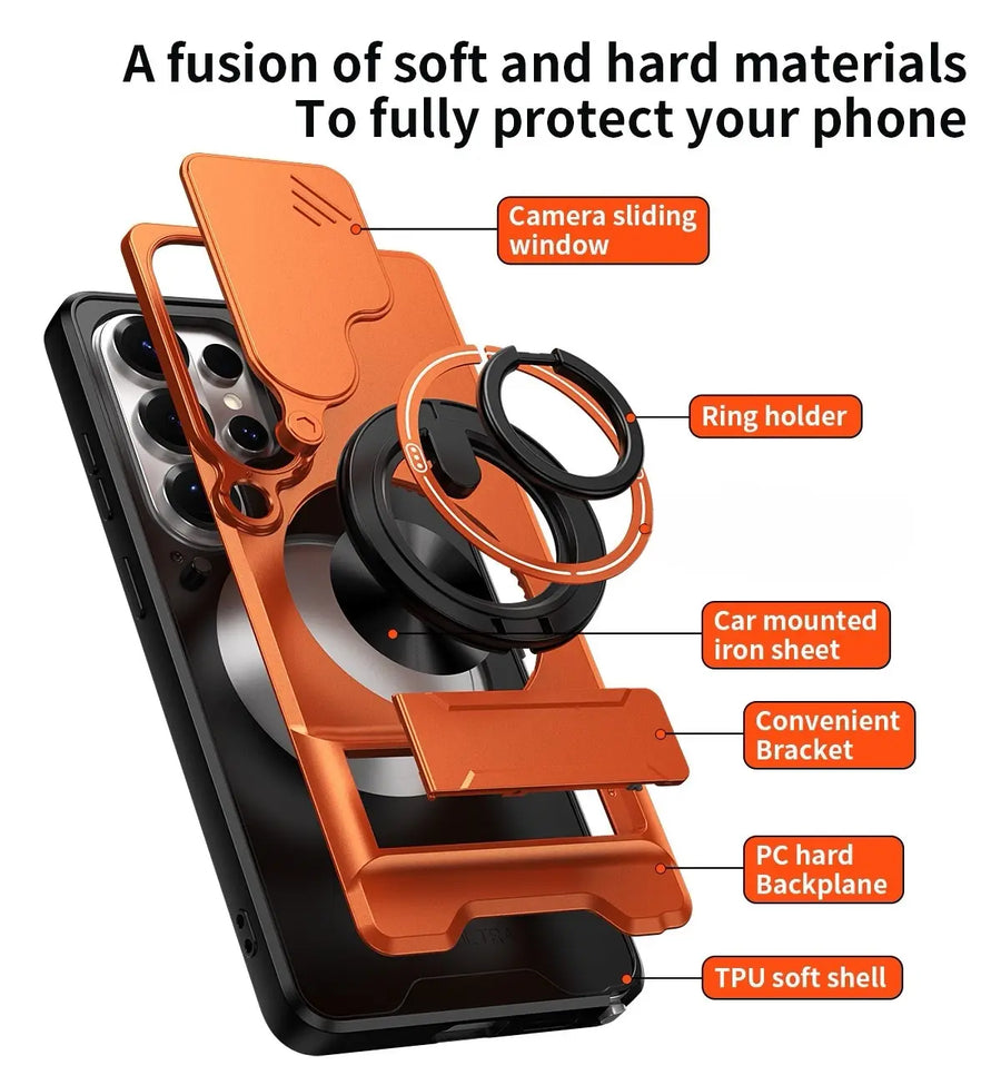 Samsung Rotating Ring Phone Case with Camera Protection