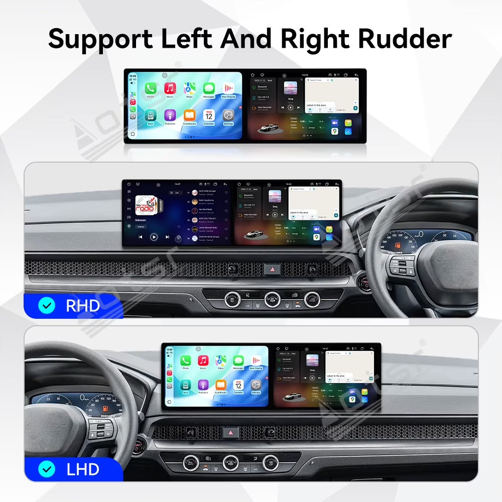 Dual 10.1 Inch Screen Car Radio for Honda CRV 2023 Android 15 Multimedia Player GPS Navigation Auto DSP Stereo Host