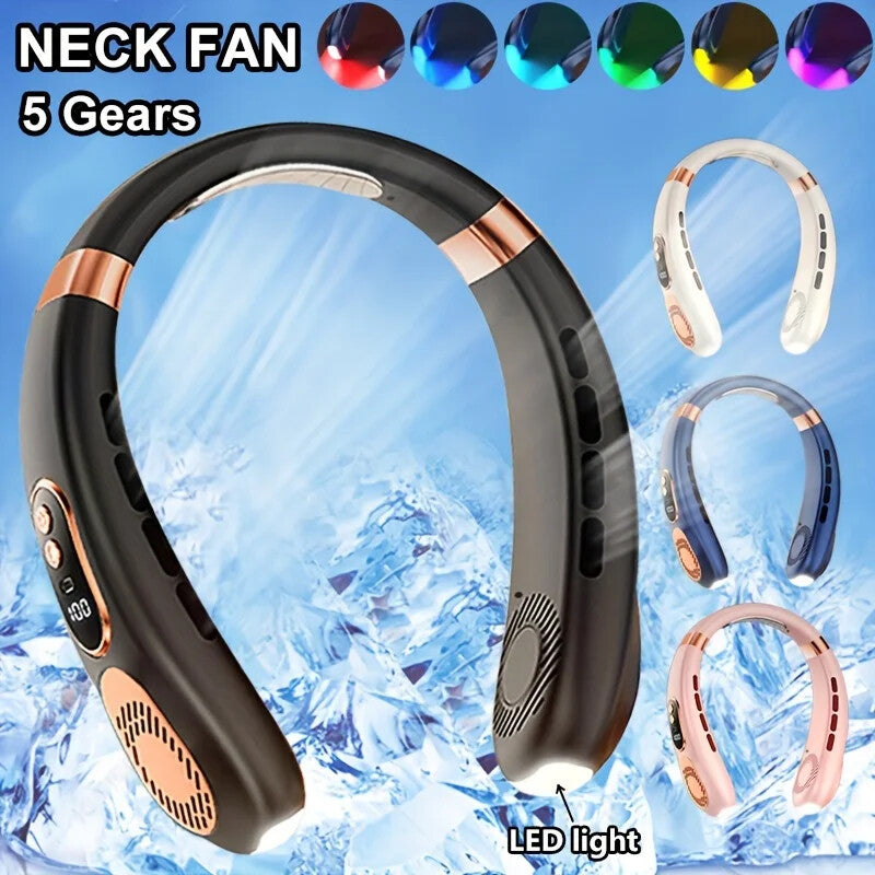 Portable Neck Fan with 5 Speed USB Rechargeable Battery