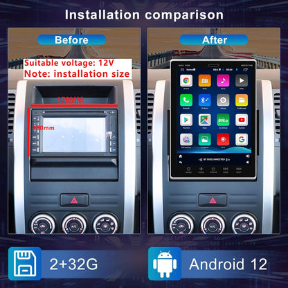 2G+32G Android 13 Double Din Car Stereo Car Radio with Bluetooth, GPS Navigation Wifi, 9.5'' Vertical Touchscreen FM Ios/Android Mirror Link USB Split Screen + Backup Camera