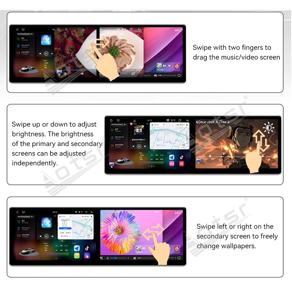 Dual 10.1 Inch Screen Car Radio for Honda CRV 2023 Android 15 Multimedia Player GPS Navigation Auto DSP Stereo Host