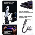 240W Type C Charging Cable with Built In Phone Stand