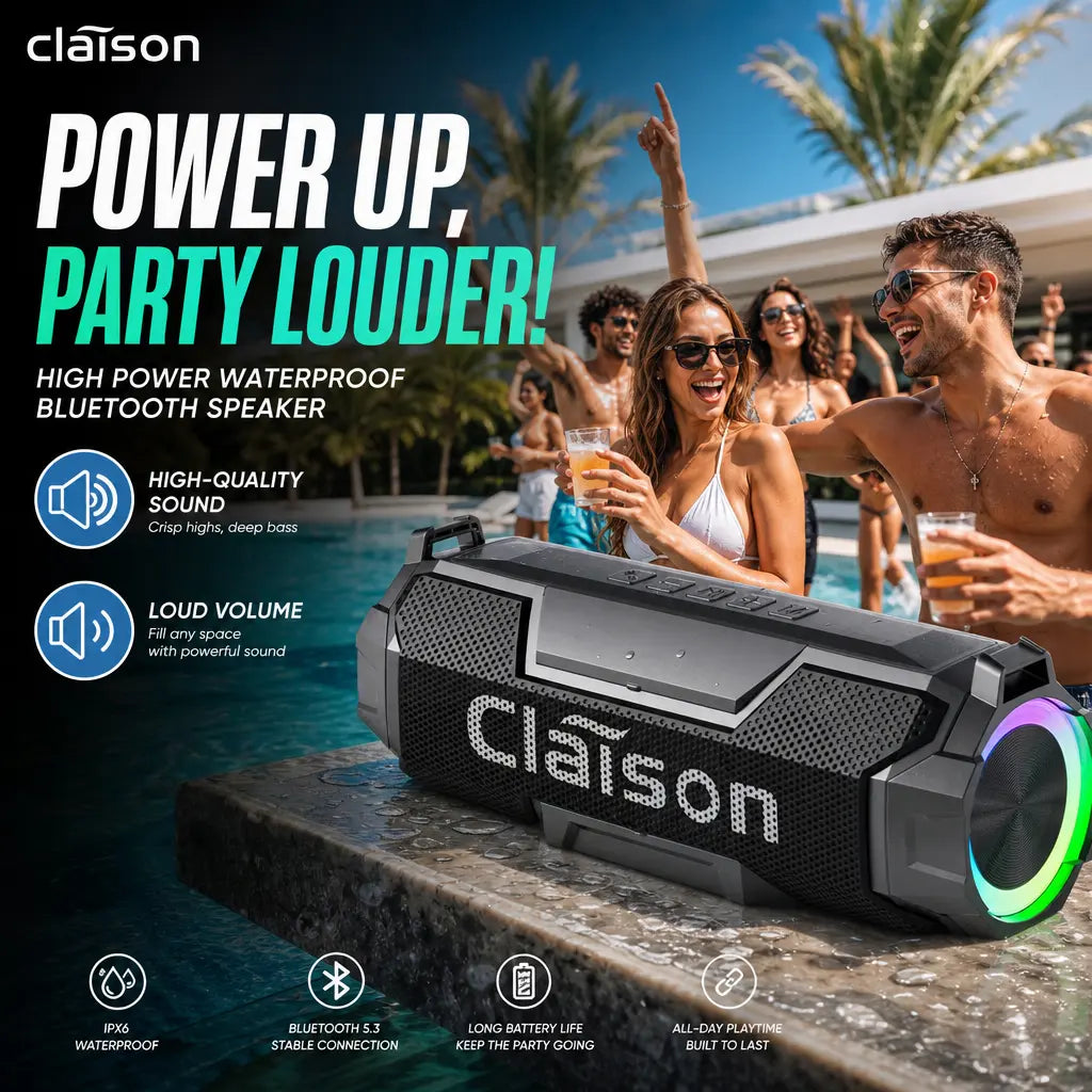Portable Bluetooth Speaker, IPX6 Waterproof, 360° Surround Sound, 3600Mah Battery, RGB Ambient Light, Bluetooth 5.3, Shockproof for Camping, Gaming & Home Party, Ideal Holiday & Birthday Gift for Men & Women, Works with Ios & Android #