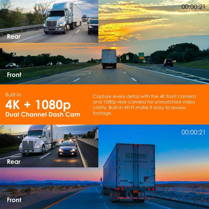 Rexing Wireless Apple Carplay & Android Auto Display with 4K Dash Cam: Vehicle Electronics Accessory