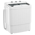 16Lbs Portable Twin Tub Washer with Spin Dryer Washing Machine , Mini Compact Laundry Washer Machine with Drain Pump, Semi-Automatic Washer Combo, Apartments（Grey)