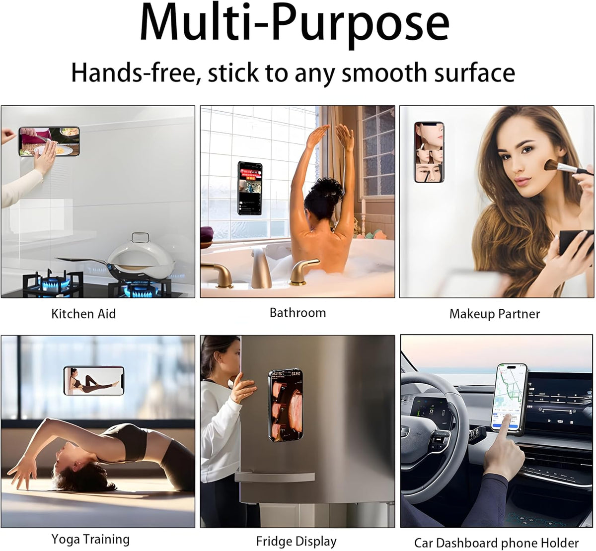 Double Sided Silicone Suction Phone Mount for Hands Free