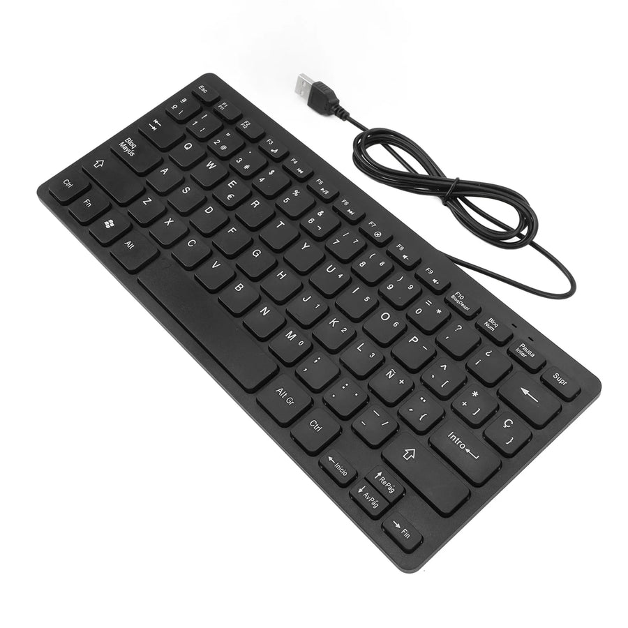 Ultra Thin USB Wired Keyboard 78 Keys Multi Language Layout