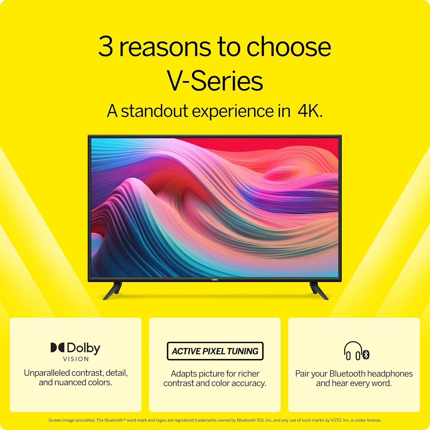 65-Inch V-Series 4K UHD LED Smart TV with Voice Remote, Dolby Vision, HDR10+, Alexa Compatibility, V655-J09, 2022 Model