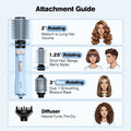 Farery Rotating Hot Air Brush Set 1000W — 4 in 1 Blow Dryer Brush Styler with Diffuser, Hold-To-Rotate round Brush for Volume, Smooth & Curl