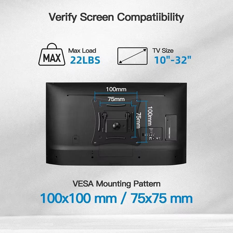 TV Monitor Wall Mount Bracket Adjustable for 10 32 Inch TVs