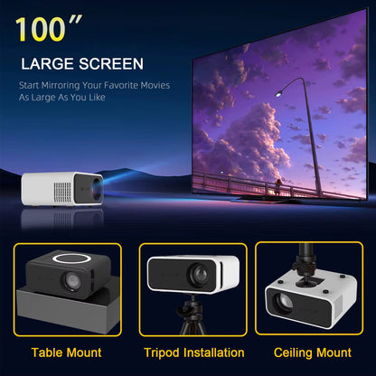 YT300 Mini Projector for Commercial Office, Home Cinema, Portable, Intelligent Outdoor, LED Full HD, Portable and Mobile Project