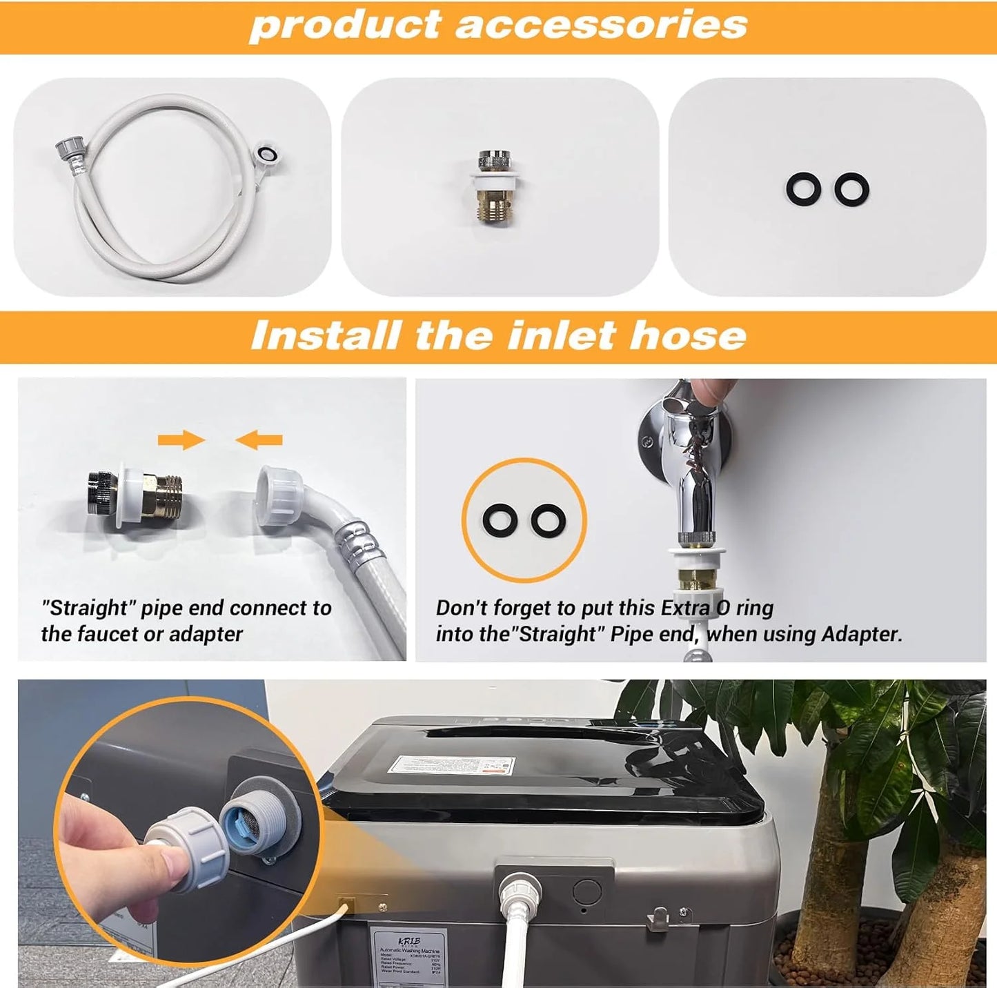 Portable Washing Machine 17.8 Lbs Full-Automatic Compact Washer Machine for Apartment, 10 Wash Program Small Portable Washer for Dorm, Apartment, Home, Grey