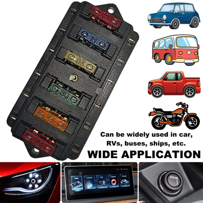 Universal Blade Fuse Box 6 Way Waterproof Fuse Holder Block for Car Bus Boat SUV