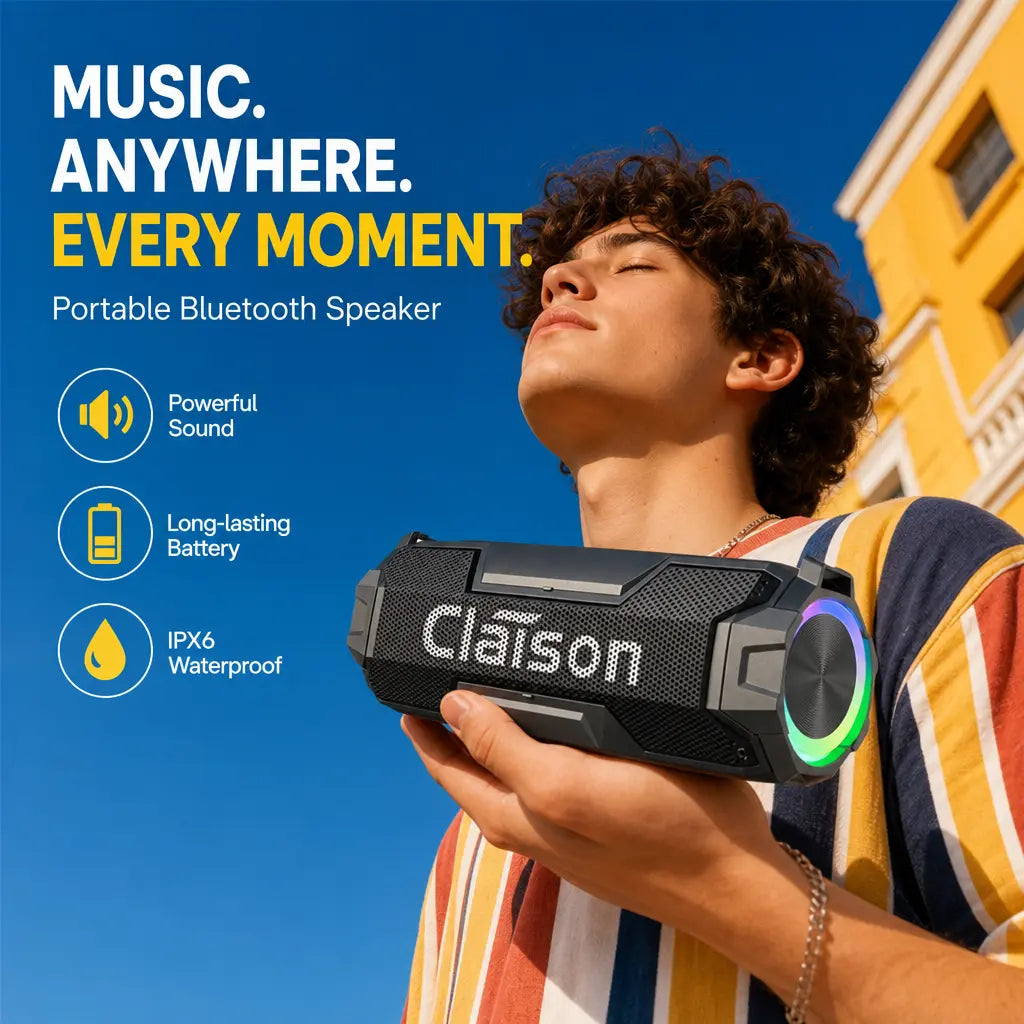 Portable Bluetooth Speaker, IPX6 Waterproof, 360° Surround Sound, 3600Mah Battery, RGB Ambient Light, Bluetooth 5.3, Shockproof for Camping, Gaming & Home Party, Ideal Holiday & Birthday Gift for Men & Women, Works with Ios & Android #