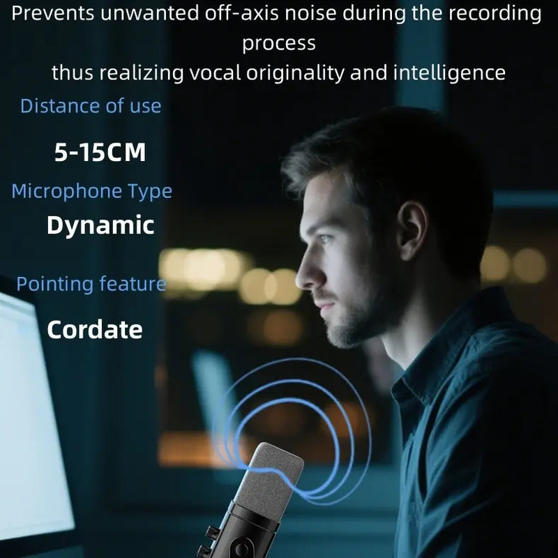 Gaming USB XLR Dynamic Microphone with RGB Touch Mute