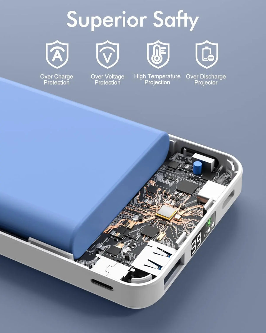 10000mAh Magnetic Wireless Power Bank with LED Display
