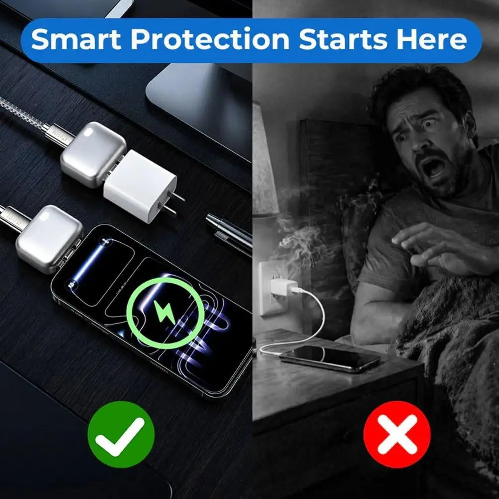 140W Stop Charge Smart Charger, Auto Disconnect Charging Cable Protector, Full Charge Eject Device, Overcharge Protection Adapter for Phone Tablet USB Charging Cable