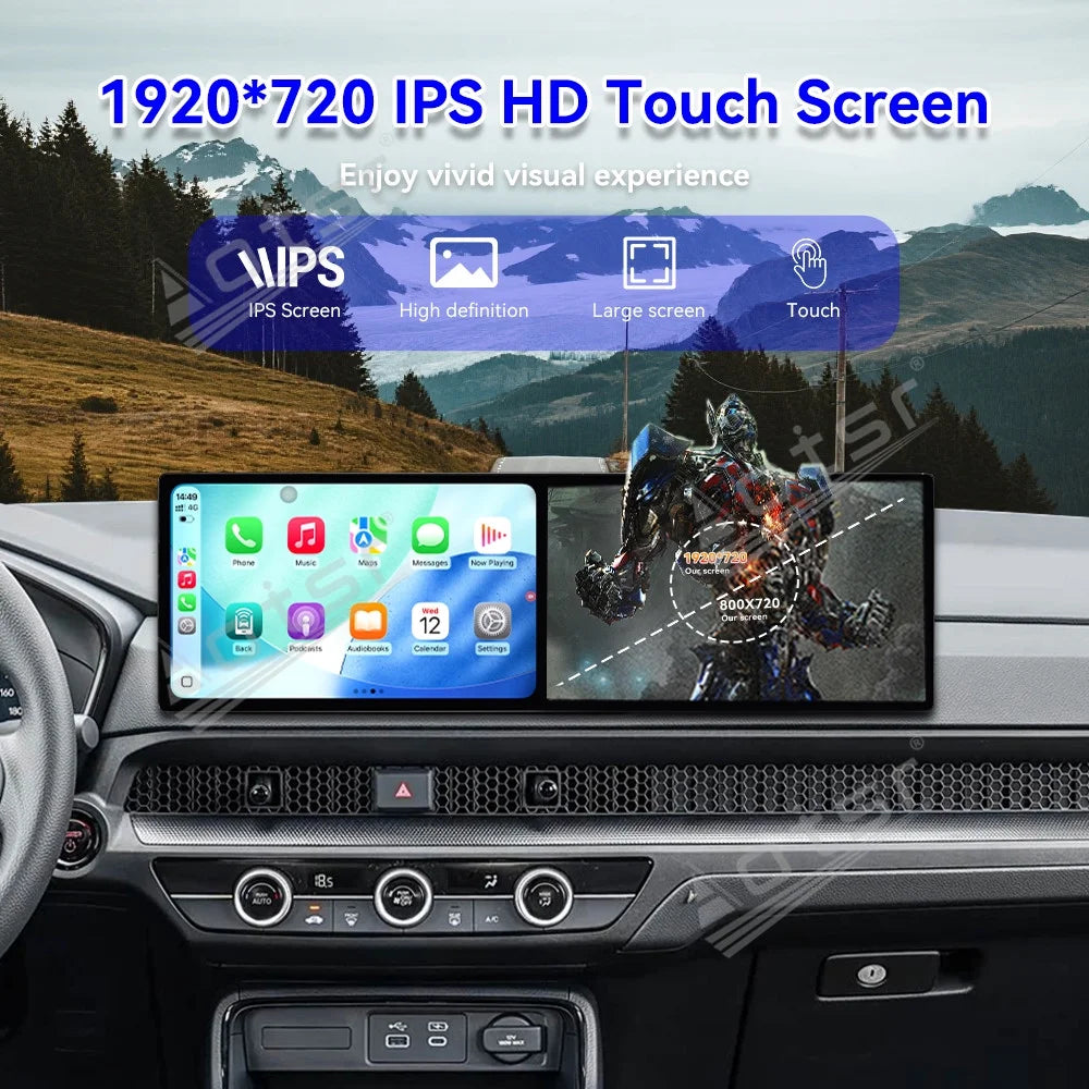 Dual 10.1 Inch Screen Car Radio for Honda CRV 2023 Android 15 Multimedia Player GPS Navigation Auto DSP Stereo Host