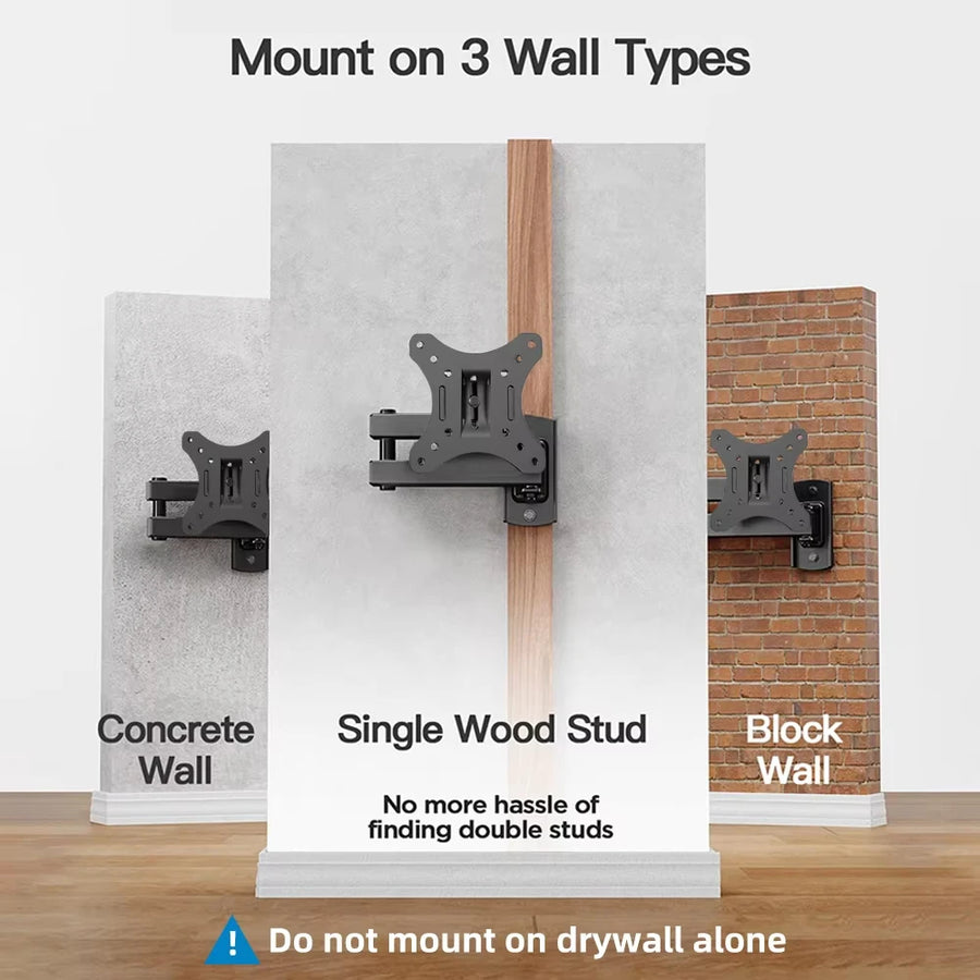 TV Monitor Wall Mount Bracket Adjustable for 10 32 Inch TVs