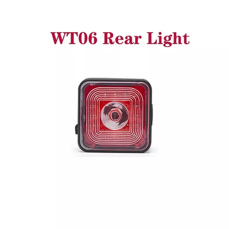 WT06 Smart Bicycle Brake Light Tail Rearlight 120 Lumen IP66 Waterproof Headlight and Tail Light Sets 5 Gear Mode USB Charge