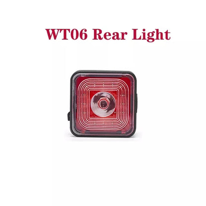 WT06 Smart Bicycle Brake Light Tail Rearlight 120 Lumen IP66 Waterproof Headlight and Tail Light Sets 5 Gear Mode USB Charge