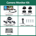 10.36 Inch 4 Channels Vehicle DVR Recorder System 1080P AHD Backup Cameras MP5 Bluetooth FM Touch Monitor for Truck Bus Trailer