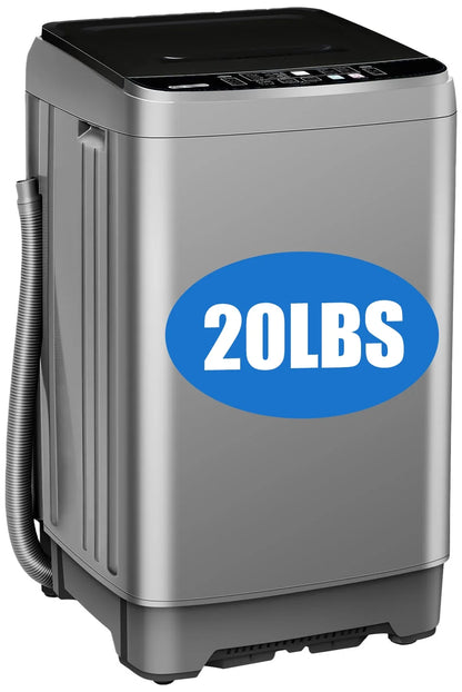 Portable Washing Machine 17.8 Lbs Full-Automatic Compact Washer Machine for Apartment, 10 Wash Program Small Portable Washer for Dorm, Apartment, Home, Grey