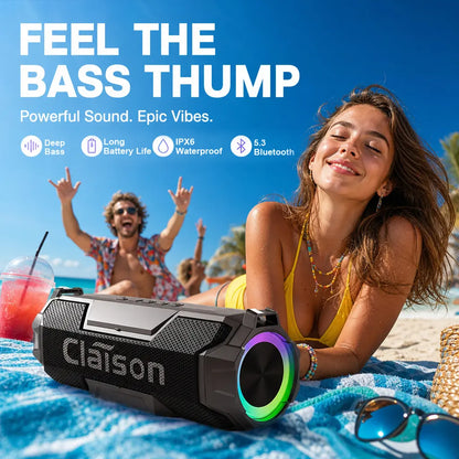Portable Bluetooth Speaker, IPX6 Waterproof, 360° Surround Sound, 3600Mah Battery, RGB Ambient Light, Bluetooth 5.3, Shockproof for Camping, Gaming & Home Party, Ideal Holiday & Birthday Gift for Men & Women, Works with Ios & Android #
